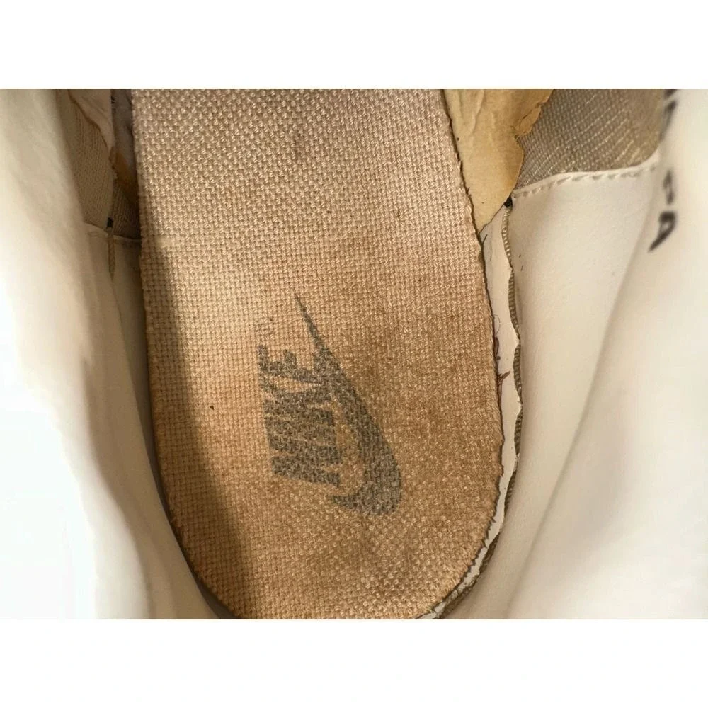 VTG Nike Land Shark Shoes‎ Cleats Mens 9 Baseball White 860305 PA Nylon Cream
